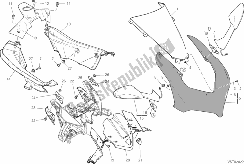 Todas as partes de Capota do Ducati Superbike Panigale V2 USA 955 2020